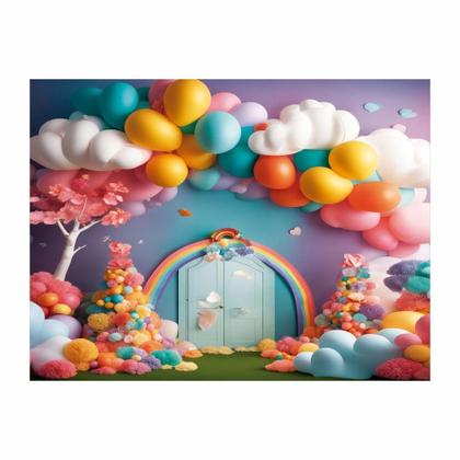 Fundo Fotográfico Newborn Balões 2,20m x 1,50m F249 - Prime Decor Festas Imagem de Fundo Fotográfico Newborn Balões 2,20m x 1,50m F249