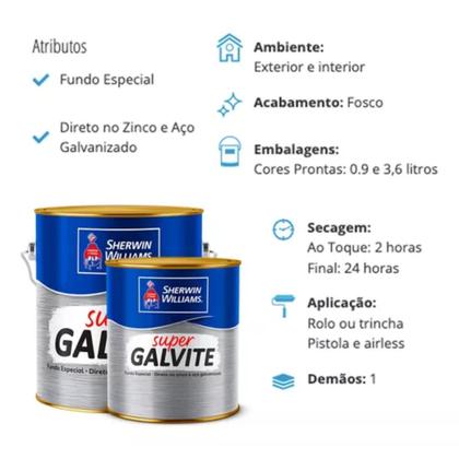 Imagem de Fundo Preparador Galvite Para Metal Galvanizado 900ml