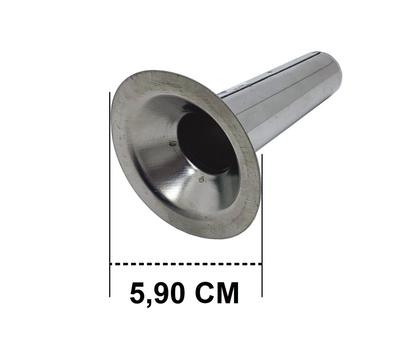 Imagem de Funil boca Nº5 inox para moedor de carne embutidos linguiça - kit 2 unidades