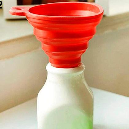 Imagem de Funil Cozinha Flexível Dobrável Retrátil Em Silicone Prático
