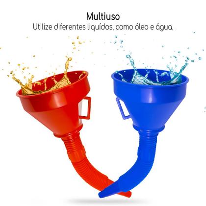 Imagem de Funil Plastico Grande Bico Flexivel Multiuso Gasolina Oleo