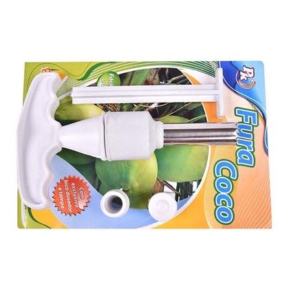 Imagem de Fura Coco Abridor Furador Manual de Inox e Plástico