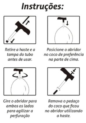 Imagem de Fura Coco Furador De Cocos Verdes Original Inox Profissional