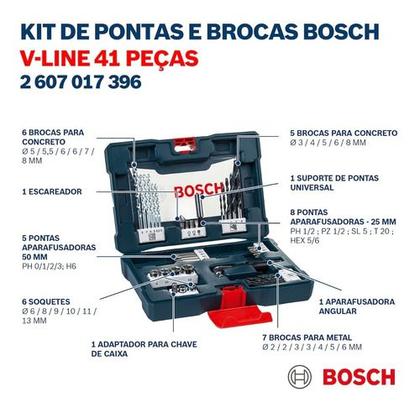 Imagem de Furadeira Bosch Gsb 450 Re Kit Bits Brocas 41 Peças 220v