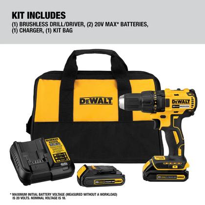 Imagem de Furadeira/chave sem fio DEWALT 20V MAX DCD777C2 com bateria+carregador