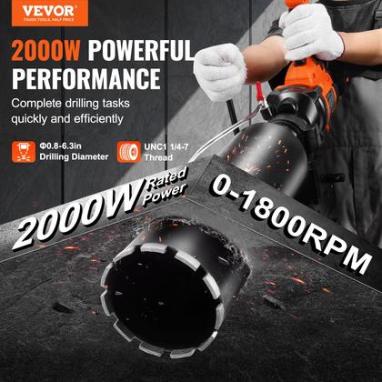 Imagem de Furadeira Core VEVOR 2 em 1 portátil e montada em suporte 2000 W 220 V