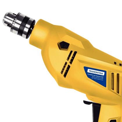 Imagem de Furadeira De Impacto 500 W 3/8" 127 V Tramontina Com Sistema De Reversão E Botão Para Travamento De Gatilho