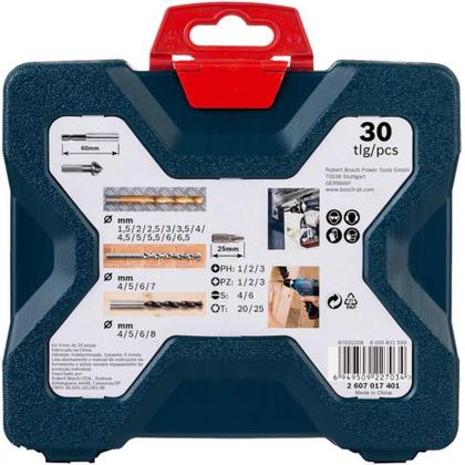Imagem de Furadeira de Impacto 750W GSB 13 RE com Estojo de Brocas e Pontas X-Line 30 Peças BOSCH