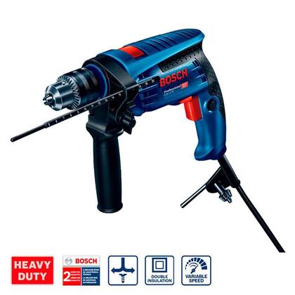 Imagem de Furadeira de impacto bosch gsb 13 re 650w 220v, com 5 brocas em maleta