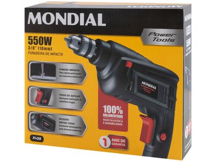 Imagem de Furadeira de Impacto Mondial 550W 2 Peças FI-09