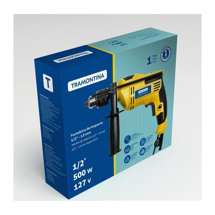 Imagem de Furadeira de impacto tramontina 1/2" 500w 127v linha hobby 42360/210