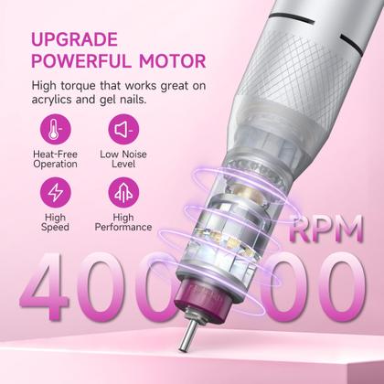 Imagem de Furadeira de unhas elétrica Halmai HMC320 40000RPM recarregável