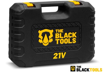 Imagem de Furadeira E Parafusadeira De Impacto 2 Baterias 2000mah 21v 3/8 Tb-21pkx The Black Tools Com Maleta E Acessorios