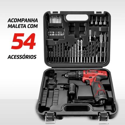 Furadeira e Parafusadeira de Impacto Mondial PI-11MA 12V Bivolt