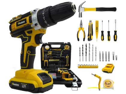 Furadeira e Parafusadeira de Impacto Titanium a Bateria 21V com Maleta 136 Peças Power Pro 136