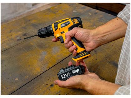 Imagem de Furadeira e Parafusadeira Wap a Bateria 12V com Maleta 13 Peças BPF 12K3