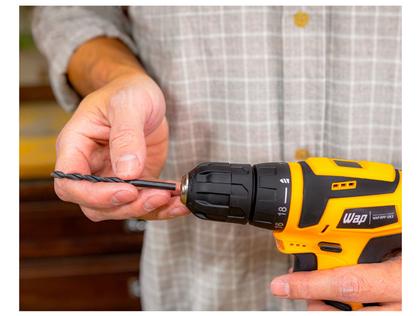 Imagem de Furadeira e Parafusadeira Wap a Bateria 12V com Maleta 13 Peças BPF 12K3