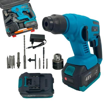 Imagem de Furadeira Elétrica de Impacto 3200 r/min 2 Baterias Bivolt Recarregável  Sistema de Embreagem