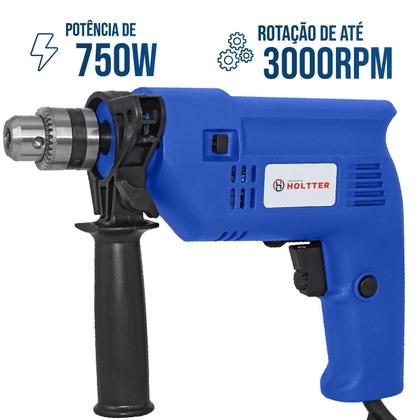 Imagem de Furadeira Elétrica De Impacto E Parafusadeira 750w C/ Maleta