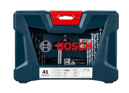Imagem de Furadeira Industrial Impacto 3/8 Reversão 450W GSB 450RE + Estojo 41 Peças X-Line BOSCH