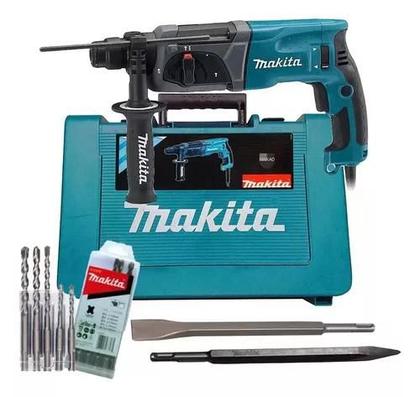 Imagem de Furadeira Martelete Makita Combinado 800w Hr2470 X21 com Acessorios
