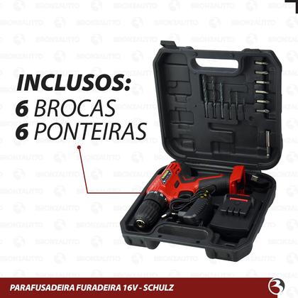 Furadeira Parafusadeira 16v 10mm 3/8 Sem Fio Com Acessórios e