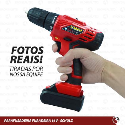 Furadeira Parafusadeira 16v 10mm 3/8 Sem Fio Com Acessórios e