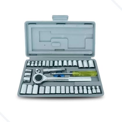 Imagem de Furadeira Parafusadeira 21V 2x Baterias Recarregáveis com Kit Chave Canhão Catraca 40 Pçs