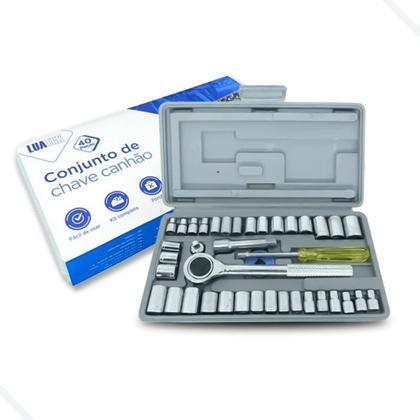 Imagem de Furadeira Parafusadeira 21V 2x Baterias Recarregáveis com Kit Chave Canhão Catraca 40 Pçs