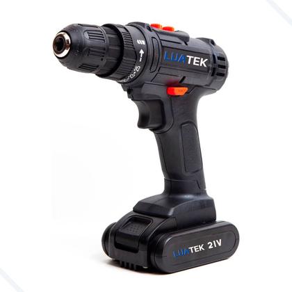 Imagem de Furadeira Parafusadeira 21V 2x Baterias Recarregáveis com Kit Chave Canhão Catraca 40 Pçs