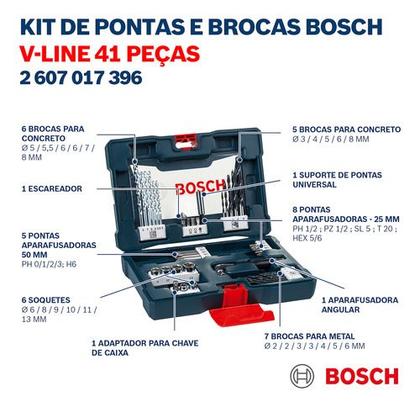 Imagem de Furadeira Parafusadeira Bosch Gsr 7-14 E V Line 41 Pc 220v