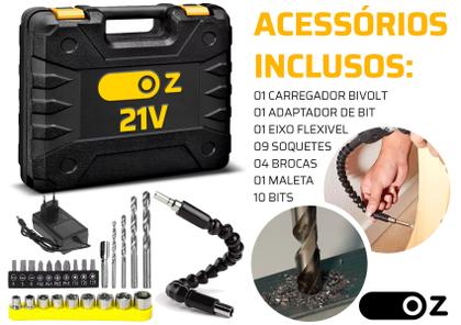 Imagem de Furadeira Parafusadeira De Impacto 21v Com Maleta