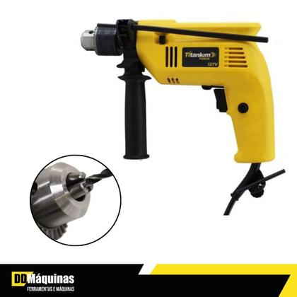 Imagem de Furadeira Parafusadeira Impacto 3/8'' 220v 500w Titanium Com Brocas