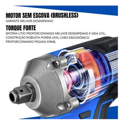 Imagem de Furadeira Parafusadeira Sem Fio 36V 2Baterias Estojo Bivolt