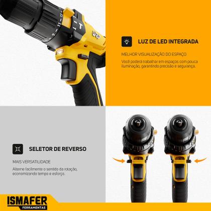 Imagem de Furadeira Parafusadeira Sem Fio Bateria 21v Wap K21 + Maleta