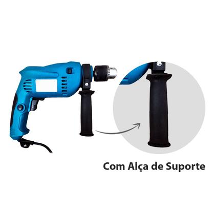 Imagem de Furadeira Profissional Impacto 1/2 750w Com Maleta 27 Peças 220v