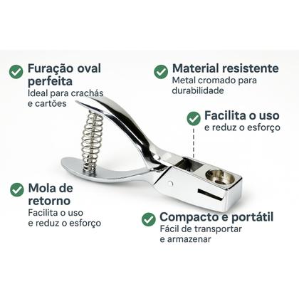 Imagem de Furador Ovóide para Crachá e Cartão Tipo Alicate