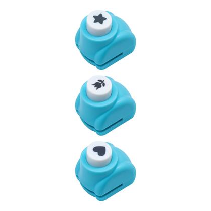 Imagem de FURADOR PAPEL 10MM COM 03 - ESTRELA/FLOR/CORAÇÃO Azul Turquesa