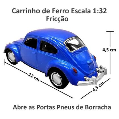 Imagem de Fusca De Metal Clássico Miniatura Fricção Abre As Portas Azul