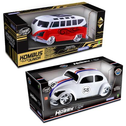 Imagem de Fusca e Kombi de Brinquedo Corrida Carrinhos Esportivo Infantil