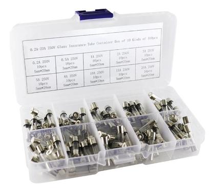 Imagem de Fusível Fusíveis De Vidro 5x20 250v Kit Com 100 Pçs Variados