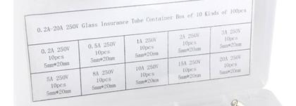 Imagem de Fusível Fusíveis De Vidro 5x20 250v Kit Com 100 Pçs Variados