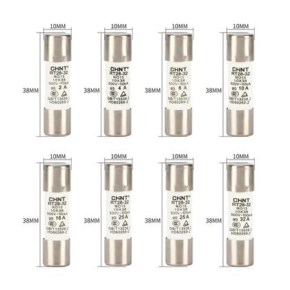 Imagem de Fusível Solar DC 500V 10x38mm 2A-32A Em Ligas Metálicas Para Proteção De Sistemas De Energia Solar