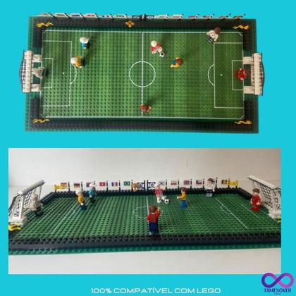 Imagem de FUTEBOL CAMPO PIXEL Completo DIY com 8 Jogadores 204 peças Blocos Montar Lestgo