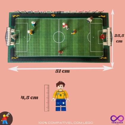 Imagem de FUTEBOL CAMPO PIXEL Completo DIY com 8 Jogadores 204 peças Blocos Montar Lestgo