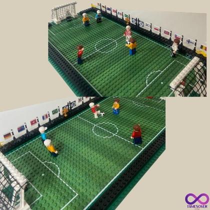 Imagem de FUTEBOL CAMPO PIXEL Completo DIY com 8 Jogadores 204 peças Blocos Montar Lestgo