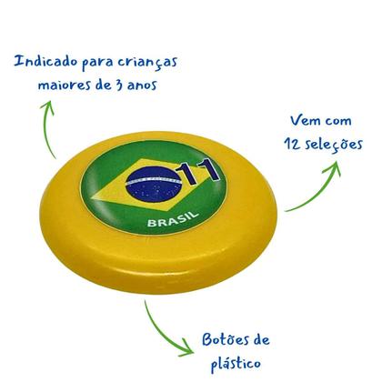 Imagem de Futebol De Botão Bolão 12 Seleções Mundiais Original Gulliver Copa Do Mundo Crianças +3 Anos
