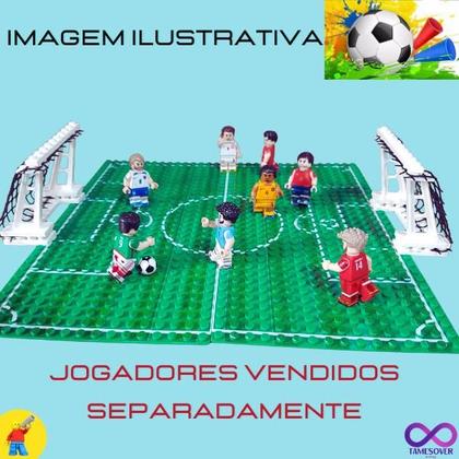 Imagem de FUTEBOL MINI CAMPO PIXEL com 2 traves sem Jogadores Blocos Montar Lestgo