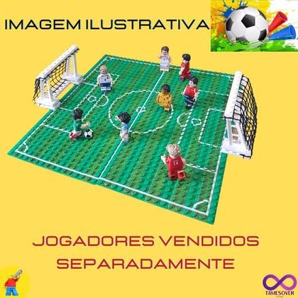Imagem de FUTEBOL MINI CAMPO PIXEL com 2 traves sem Jogadores Blocos Montar Lestgo