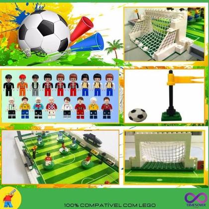 Imagem de FUTEBOL TV Jogo Geek Melhor Estádio com 17 bonecos 445 peças Blocos Montar Letsgo